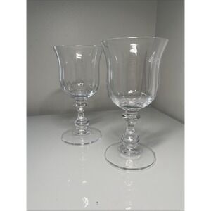 2- Mikasa French Countryside Clear Hand Blown Wine Glasses‎